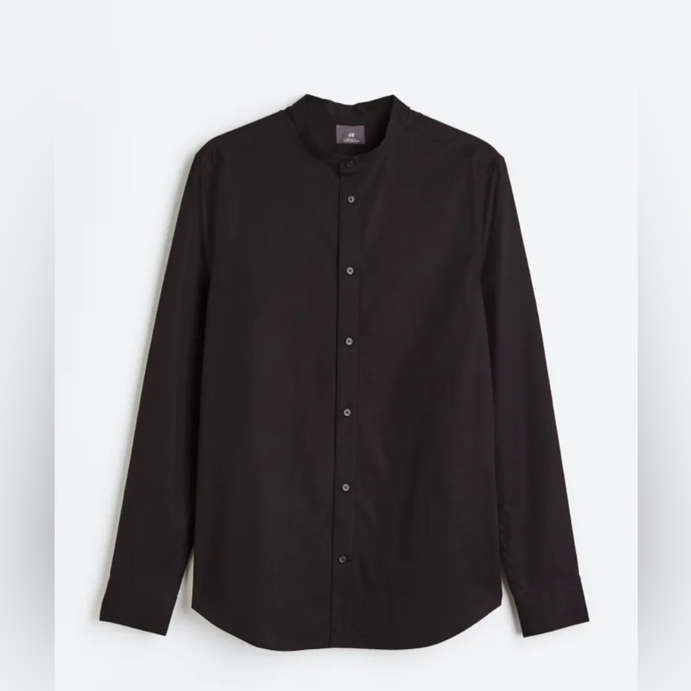 NWT H&M Band Collar Muscle Fit Shirt